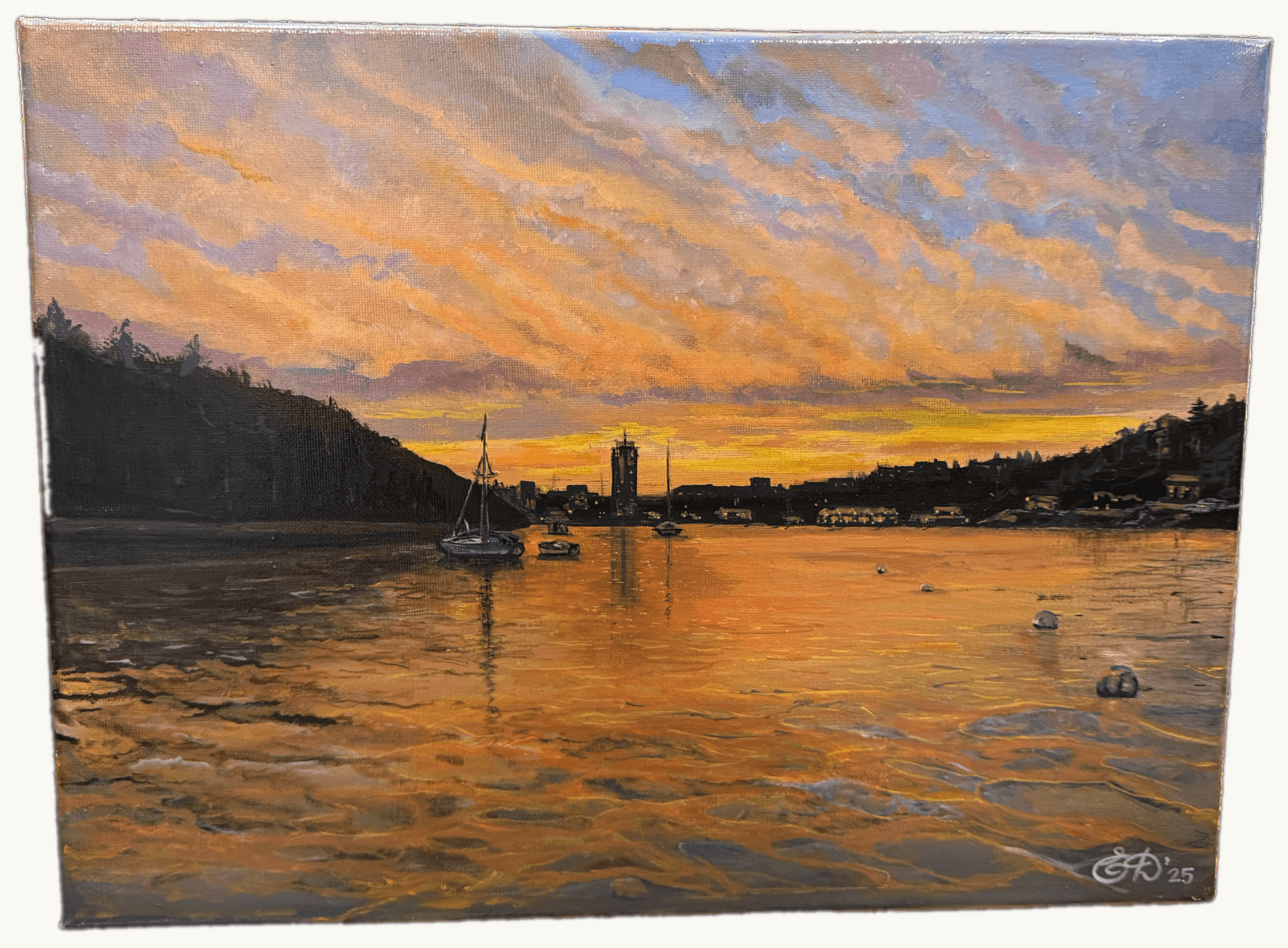 Harbour Gold — Acrylic by Elena Doljenkova